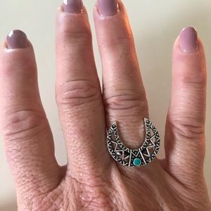 Crescent Moon w/Turquoise Bead